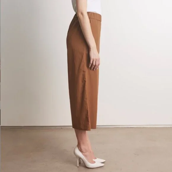 SPRWMN Espresso Cotton Poplin Culotte Pants - Picture 3 of 12